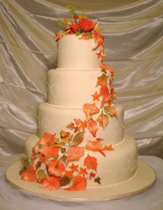 pictures of Autumn Themed Wedding Cakes