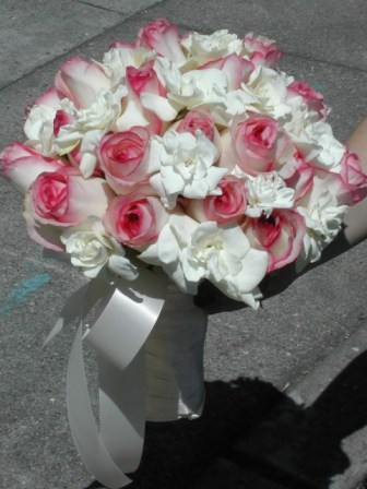 pink and white wedding bouquet pink wedding flowers