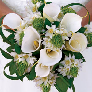 white calla lily wedding bouquet