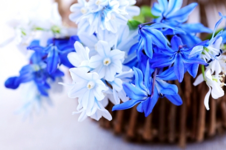 blue wedding flowers
