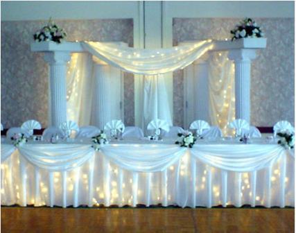 Wedding Table Decoration on Tulle Wedding Decorations  Tulle Decorated Head Table  Tulle Decorated