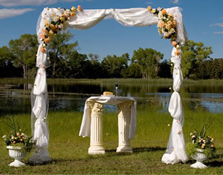 Another alternative for wedding arch reception decorations is to set up a