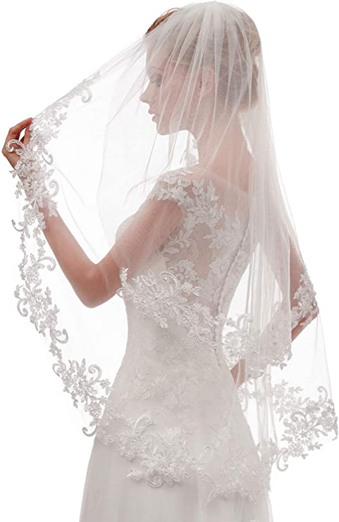 2 Tier Lace Bridal Veil