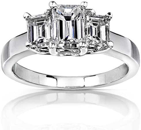 3 stone engagement rings, Kobelli Diamond Three-Stone Engagement Ring 1 3/4 carats (ctw) in 14K White Gold (Certified), beautiful 3 stone diamond engagement ring