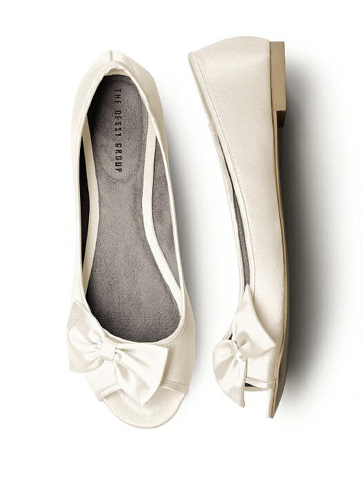 Satin Peep Toe Bridal Ballet Flats