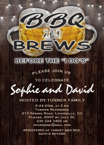 BBQ and Brews Engagement Party Invitation