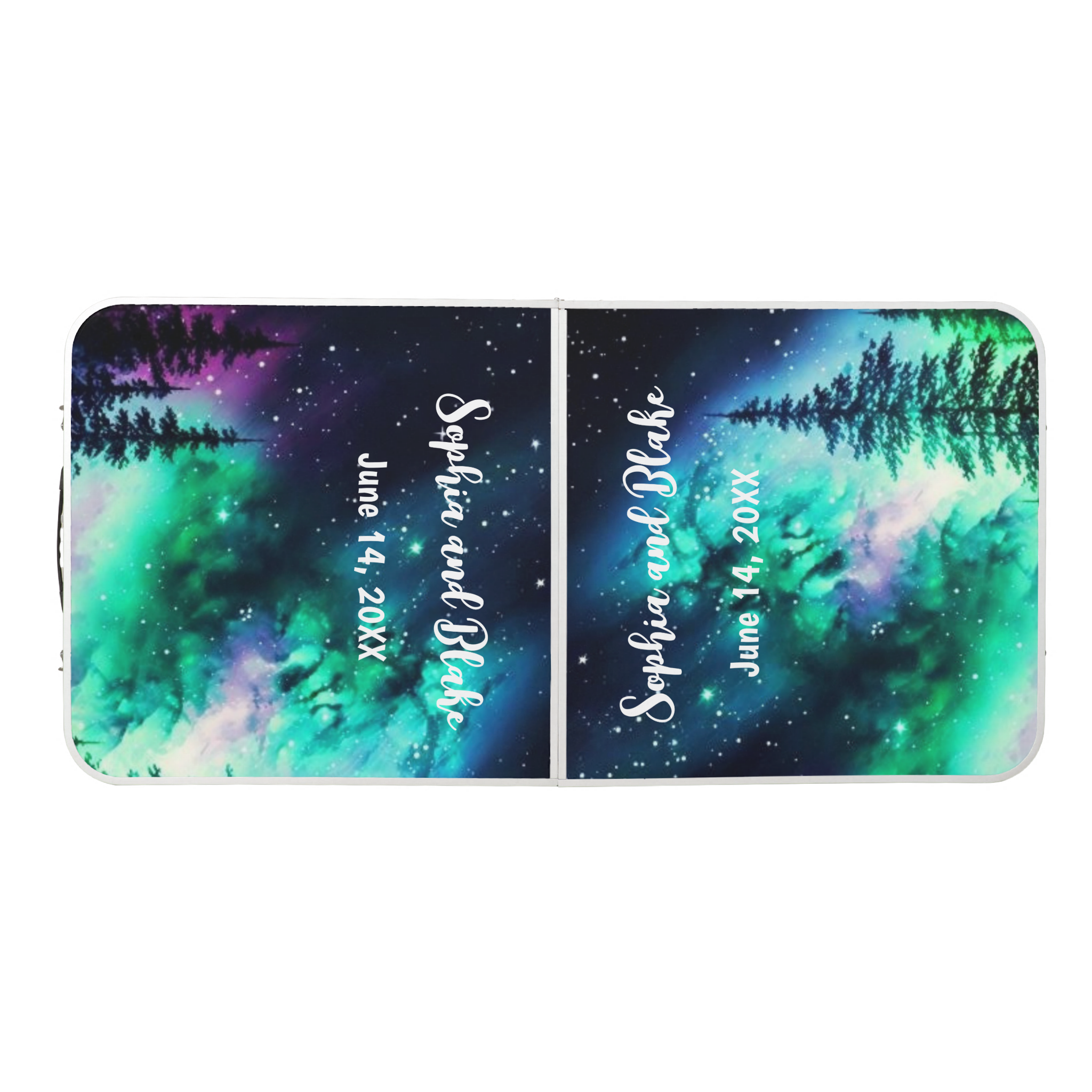 Celestial Northern Lights Wedding Beer Pong Table, DIY Wedding Ideas