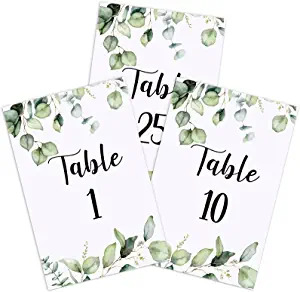 Eucalyptus Wedding Table Numbers