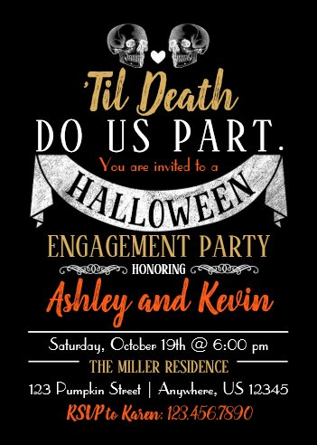 Halloween Engagement Party Invitations