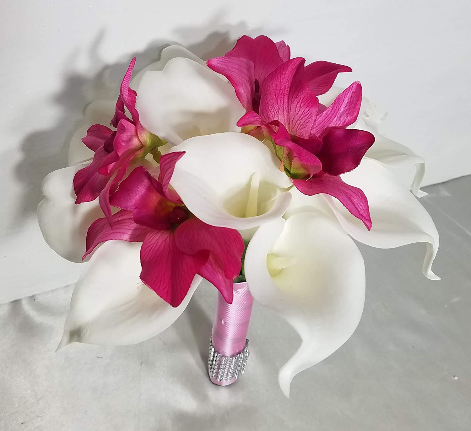 Fuchsia Orchid Calla Lily Bridal Wedding Bouquet