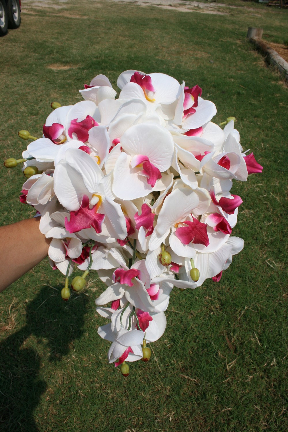 Pink and White Orchid Wedding Bouquet