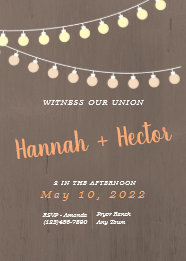 Rustic Fairy Lights Wedding Invitation