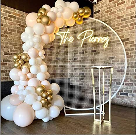 White Gold Balloon Arch Garland Kit