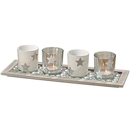 Pretty Star 4-in-a-row Star Votive Holder Wedding Centerpiece