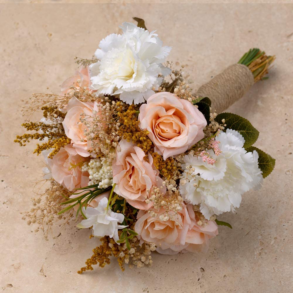 Handmade Rustic Rose Wedding Bouquet