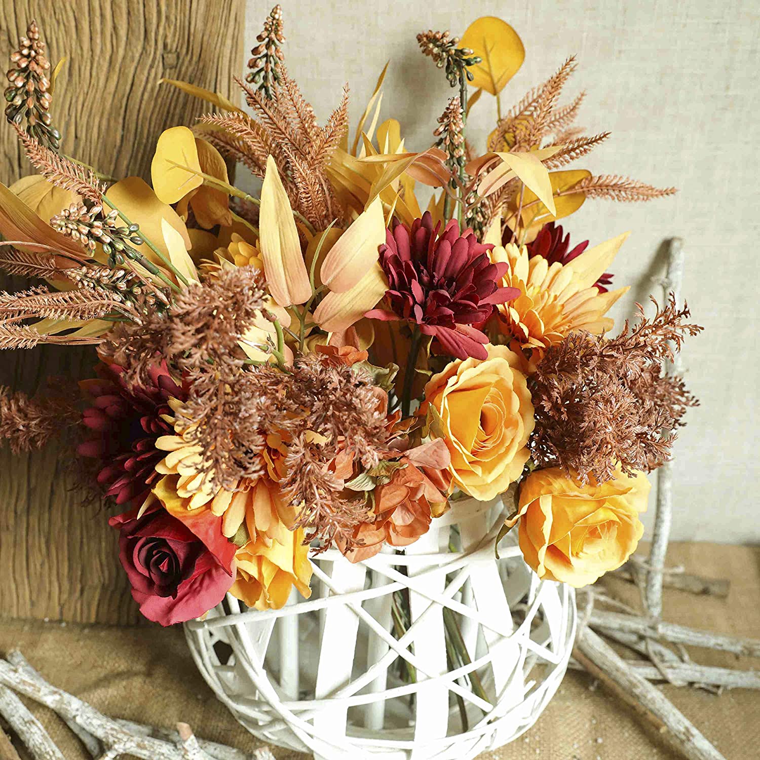 2pcs 17 Inch Fall Wedding Bouquet for Centerpieces and Wedding Bouquets