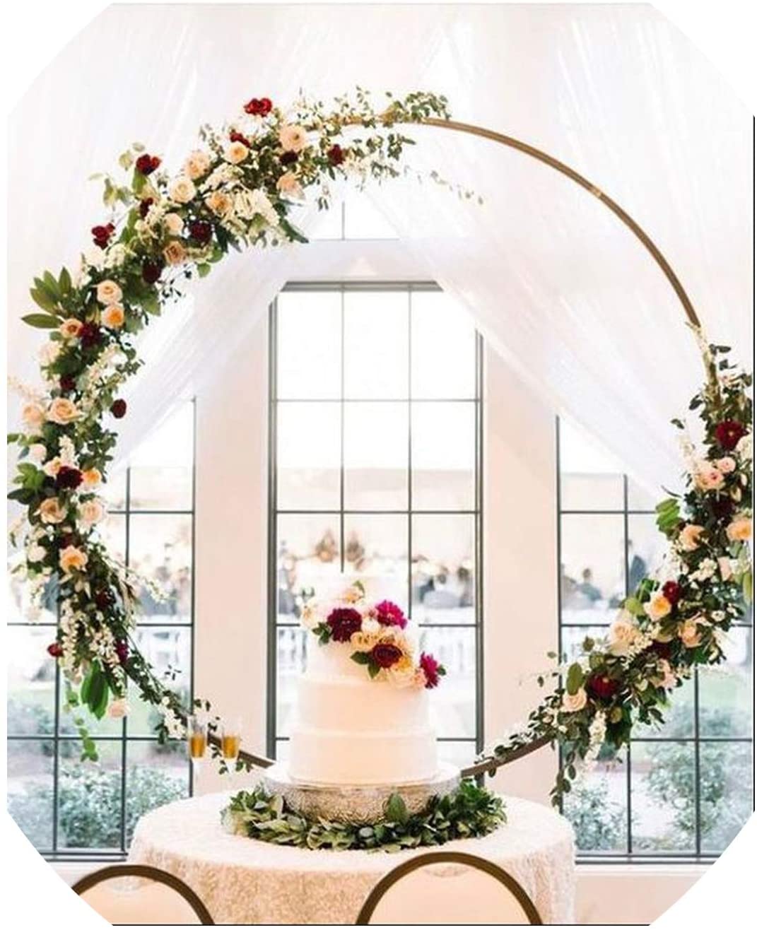 Wedding Flower Round Metal Arch Wedding Decorations - Flower Backdrop Frame Stand