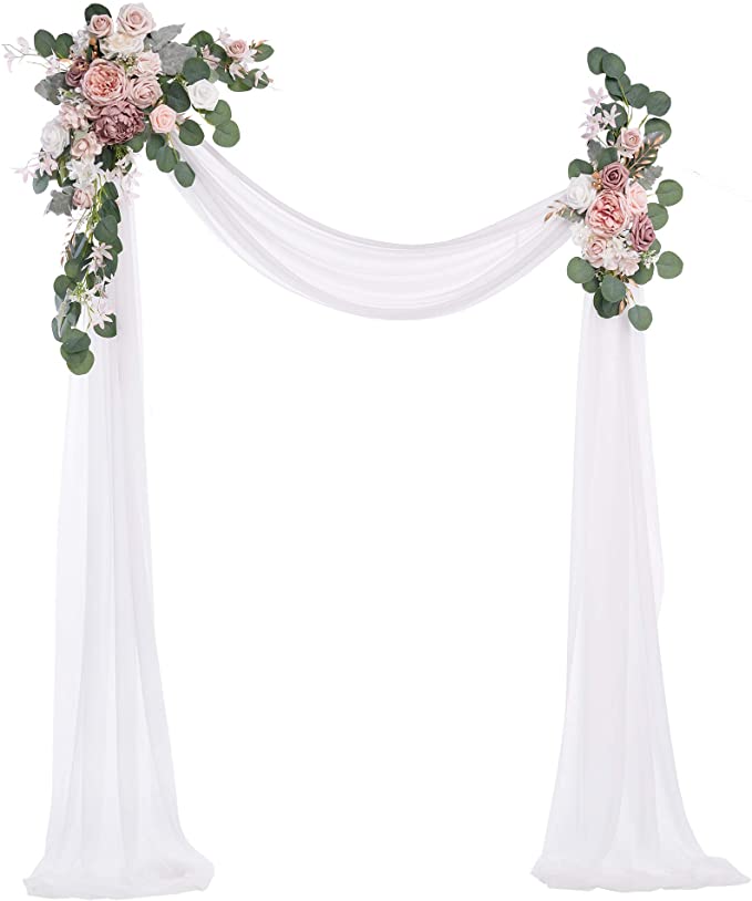 Artificial Wedding Flowers - Wedding Arch With Artificial Wedding Flowers Kit - Dusty Rose & Blush