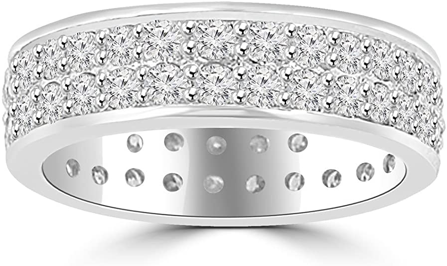 3.40 ct Men's Round Cut Diamond Eternity Wedding Band Ring in Platinum, alternative wedding rings, alternative wedding bands, diamond wedding bands, expensive wedding rings
