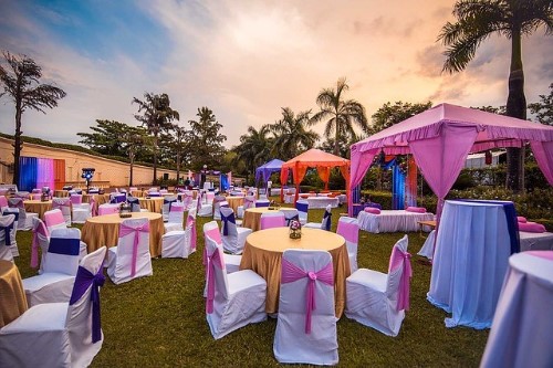 Outdoor Pink and White Engagement Party