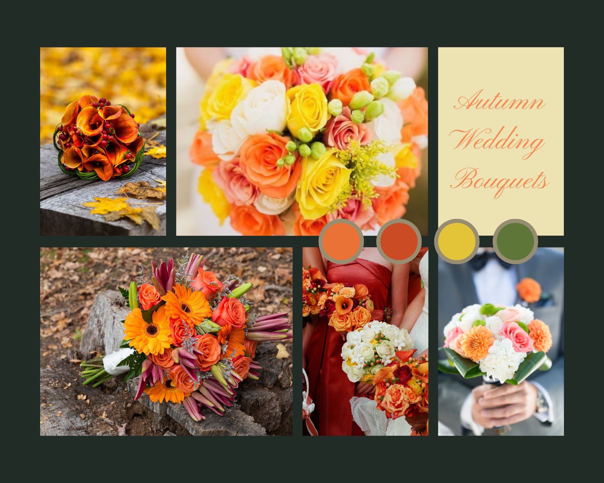 Autumn Wedding Bouquets Inspiration Board