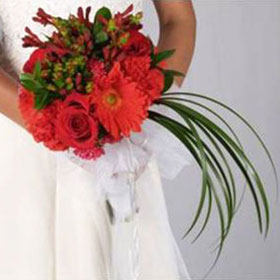 Amazing Red and Green Wedding Bouquet