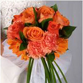 Beautiful Orange and Green Wedding Bouquet