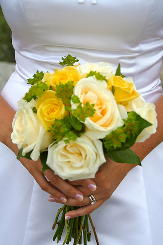 Autumn Wedding Bouquet With Yellow Roses