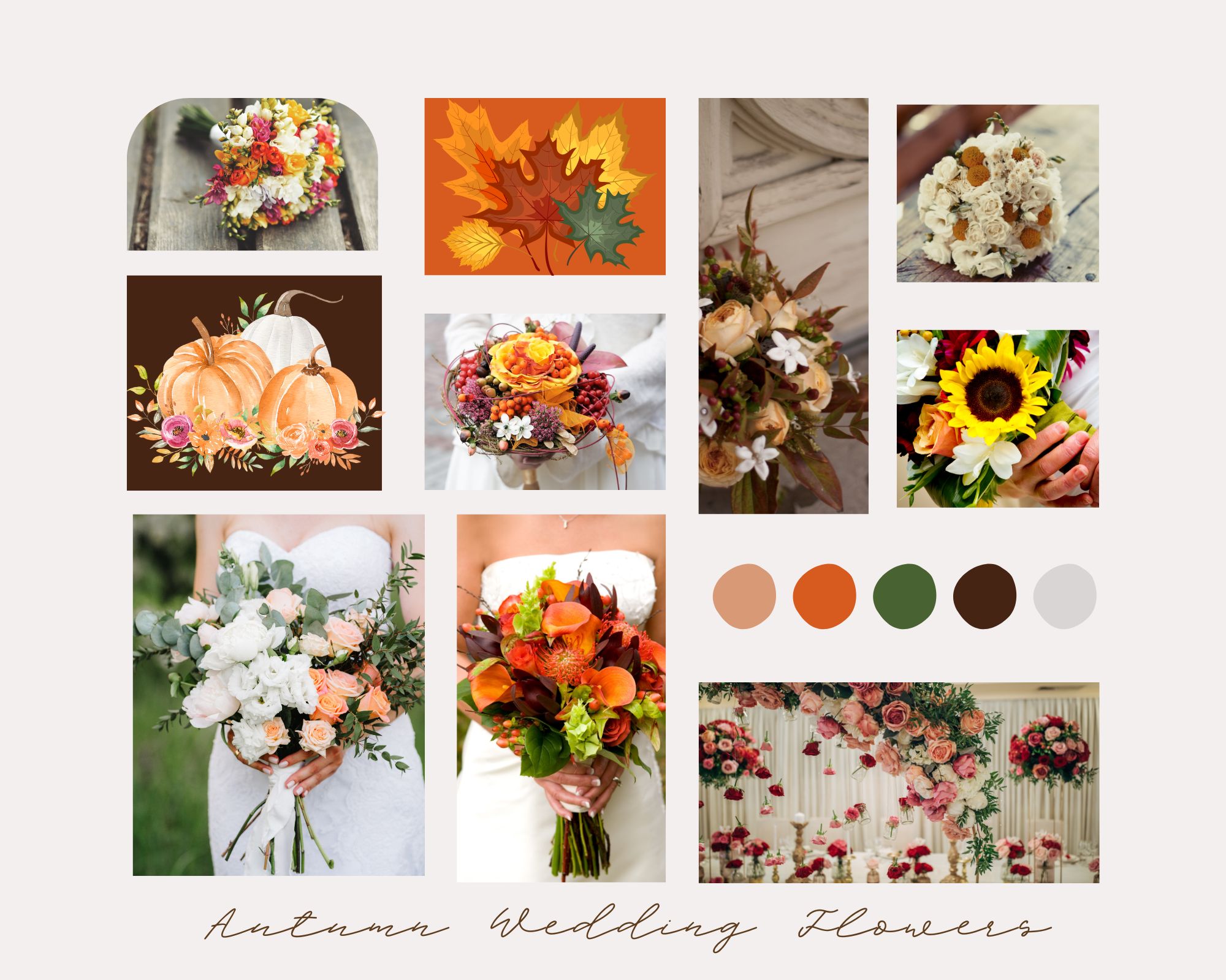Autumn Wedding Flowers Inspiration Board