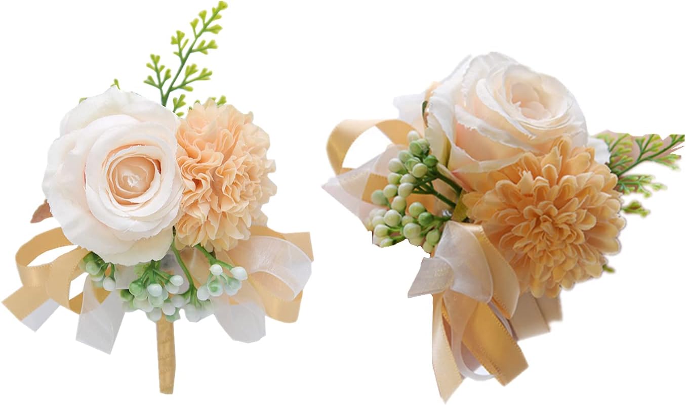 Autumn Wedding Flower Wrist Corsage Boutonniere