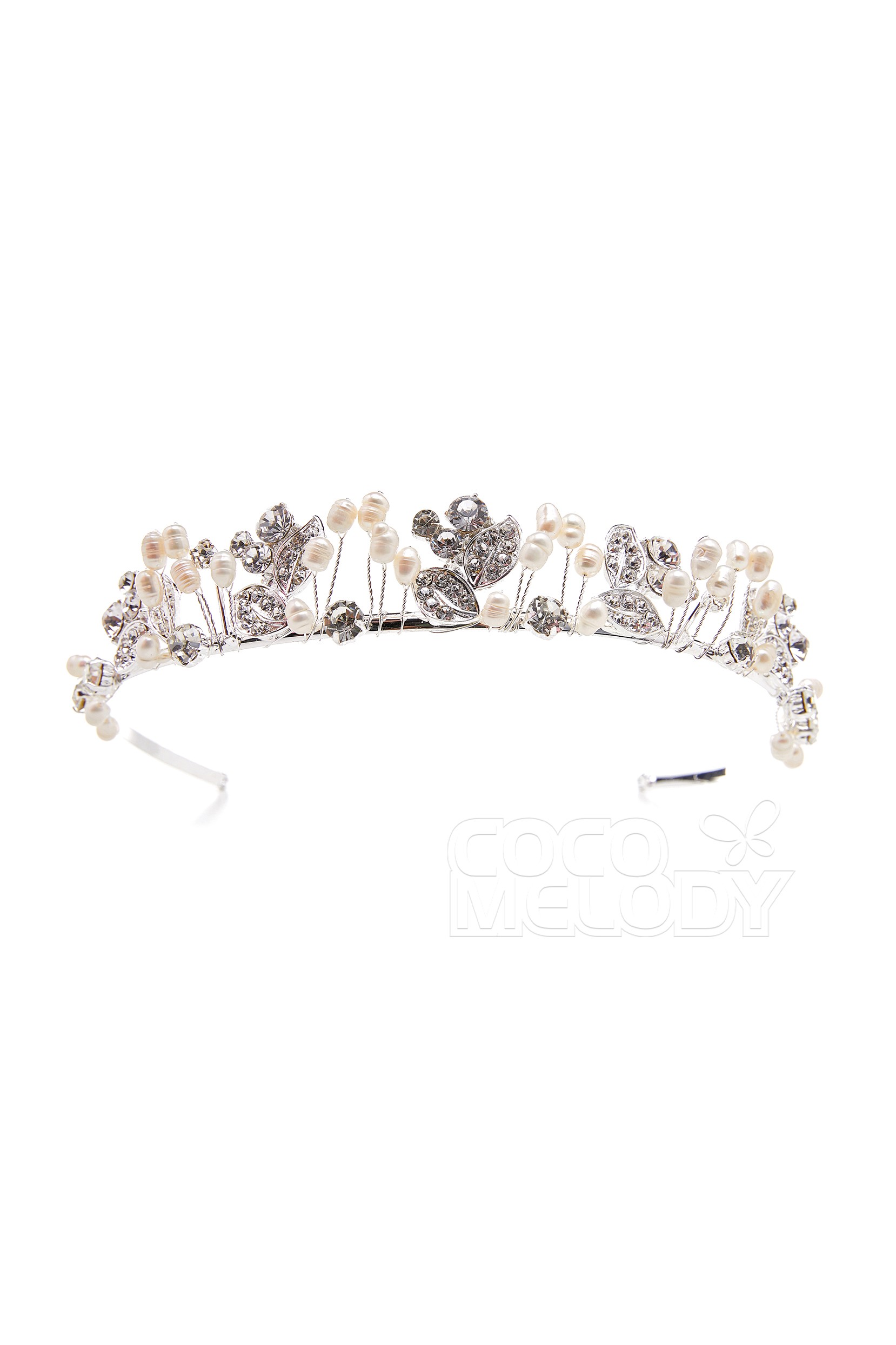 Alloy Tiaras With Pearl And Rhinestone