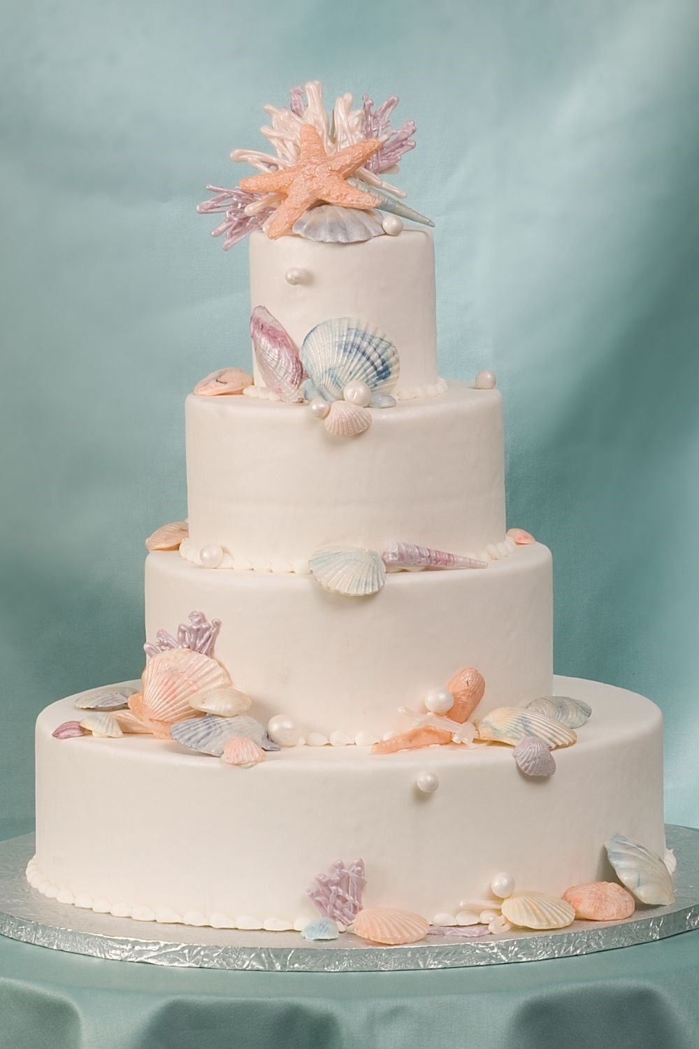 beach wedding cakes, beach wedding ideas, beach theme wedding cake, beach wedding ideas, seashell wedding cakes