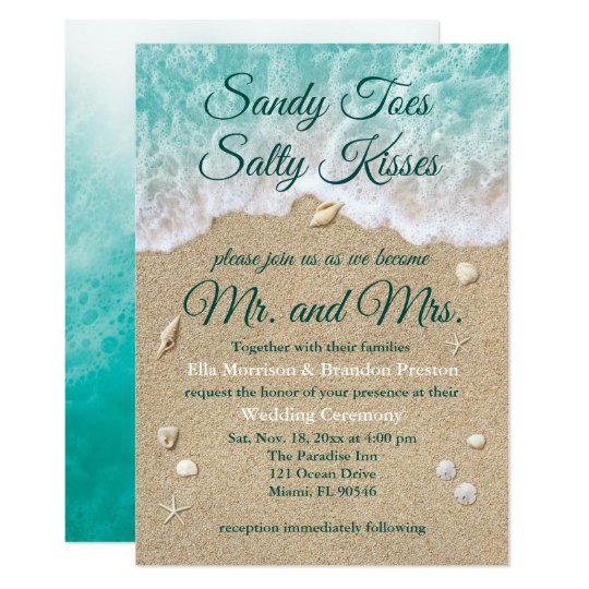 beach theme wedding invitations, beach and ocean wedding invitations, beach wedding invitations, Beach Waves Wedding Invite