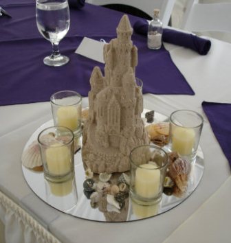 sandcastle wedding centerpieces