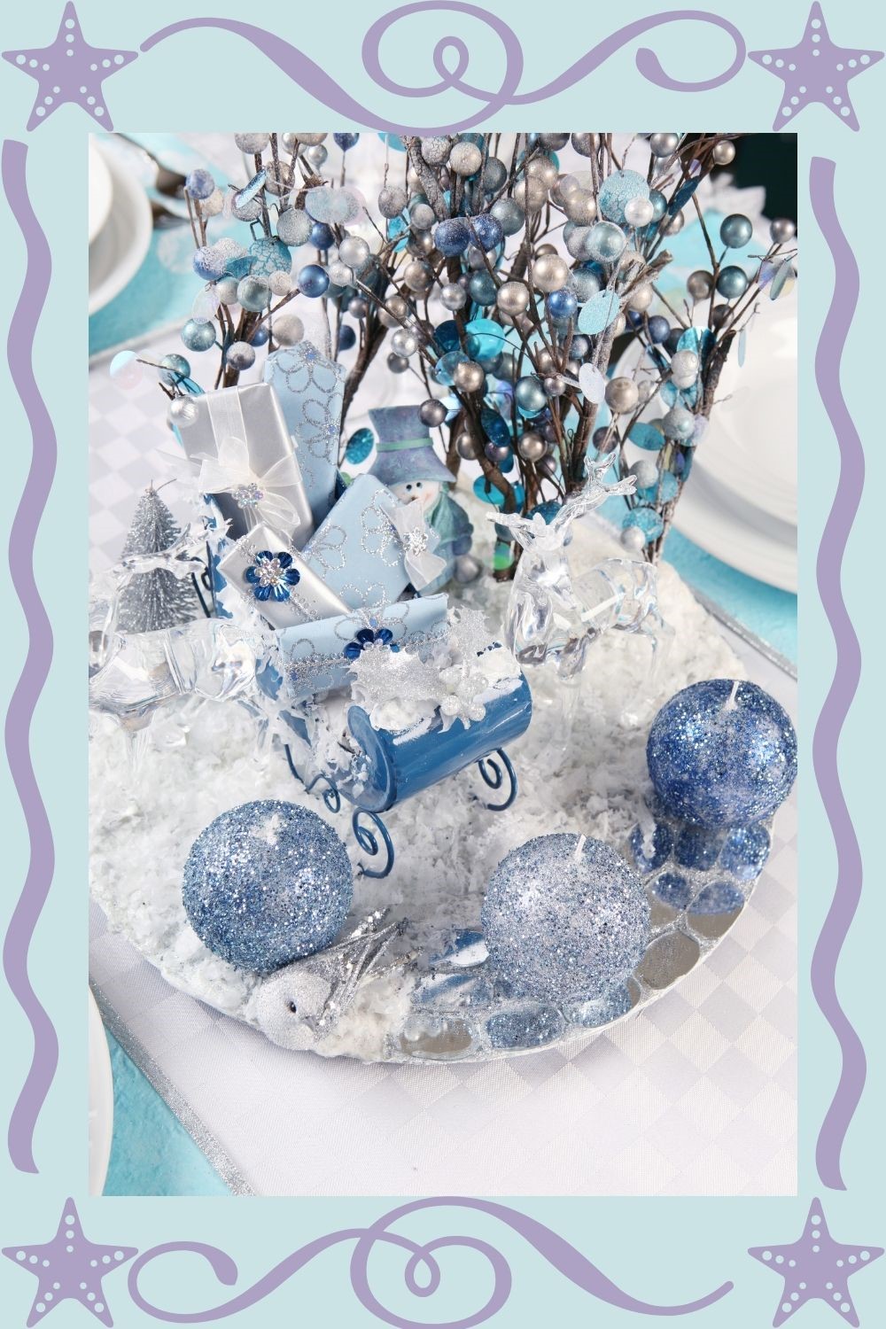 Blue and White Beach Wedding Centerpieces
