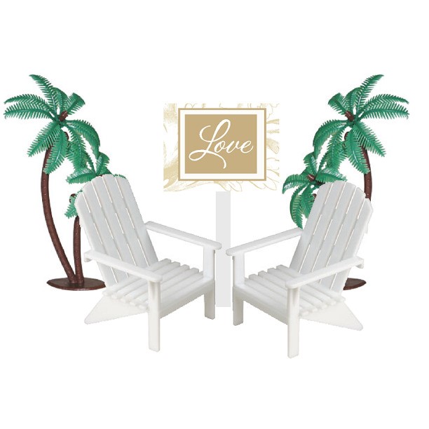 Love Adirondack Beach Chair Wedding Cake Topper