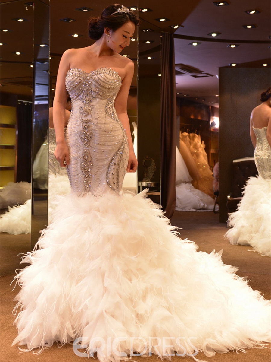 Beading Appliques Mermaid Wedding Dress
