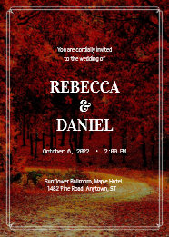 Beautiful Autumn Scenic Wedding Invitation