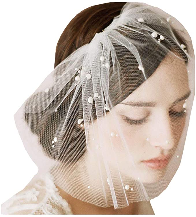 Pearl Bridal Wedding Veil with Comb