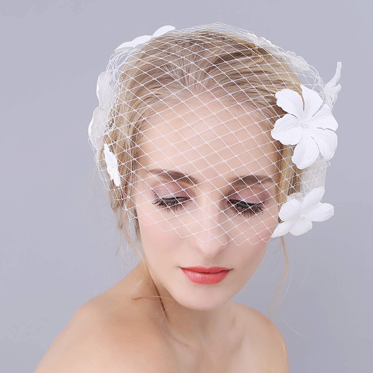Elegant Lace Birdcage Veil with Comb