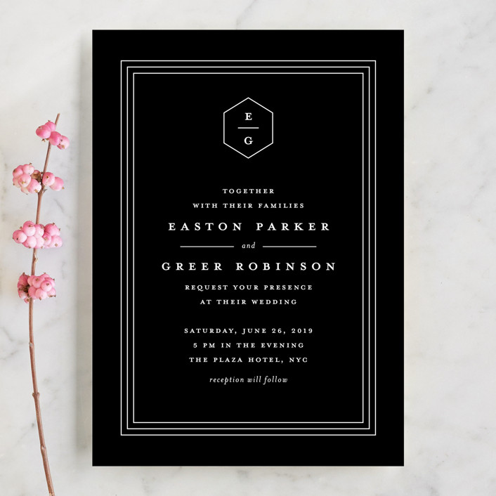 black and white wedding invitations, black wedding invitations, wedding invitations with borders