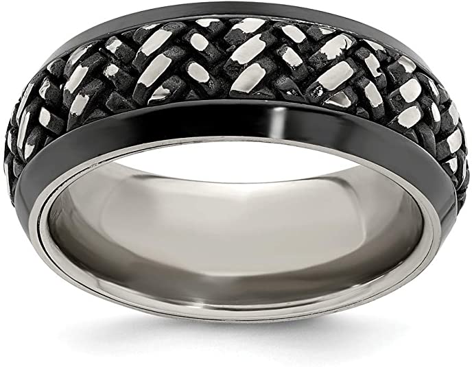 Black Titanium Beveled Wedding Ring, black titanium wedding rings, black titanium wedding bands, black wedding rings, black wedding bands