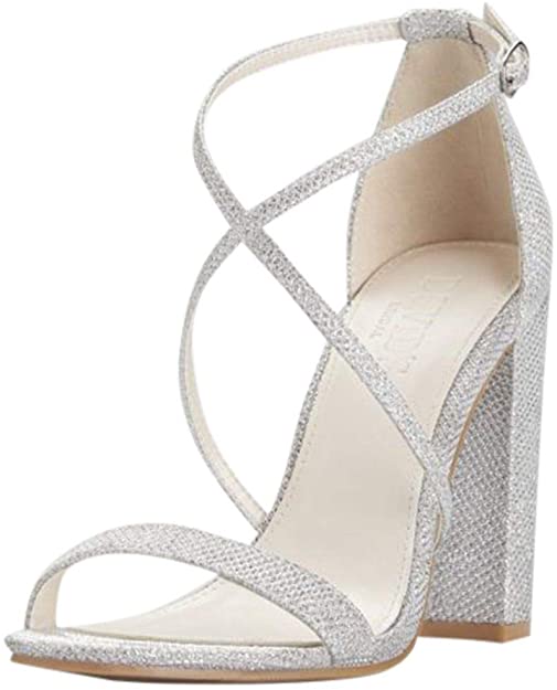 David's Bridal Crisscross Strap Block Heel Sandals