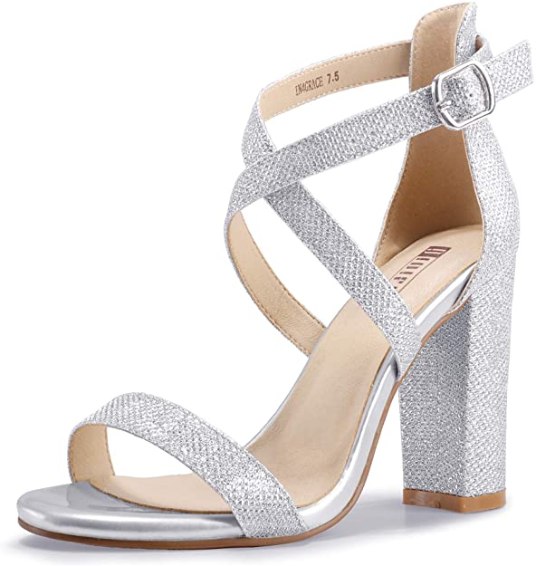 Women's Chunky High Heel Sandal Strappy Open Toe Shoes