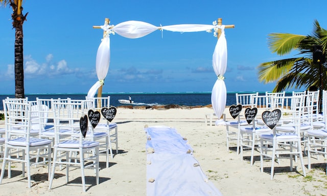 Blue and White Beach Wedding