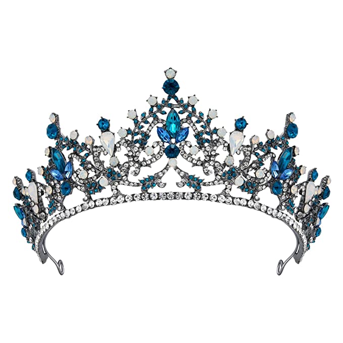 Blue, Silver and White Bridal Tiara