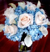 Blue and White Flower Arrangement