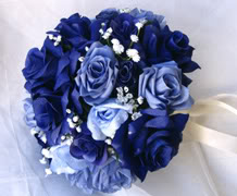 Wedding Bouquet With Different Blue Flowers
