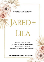 Bohemian Dried Flowers Wedding Invitation