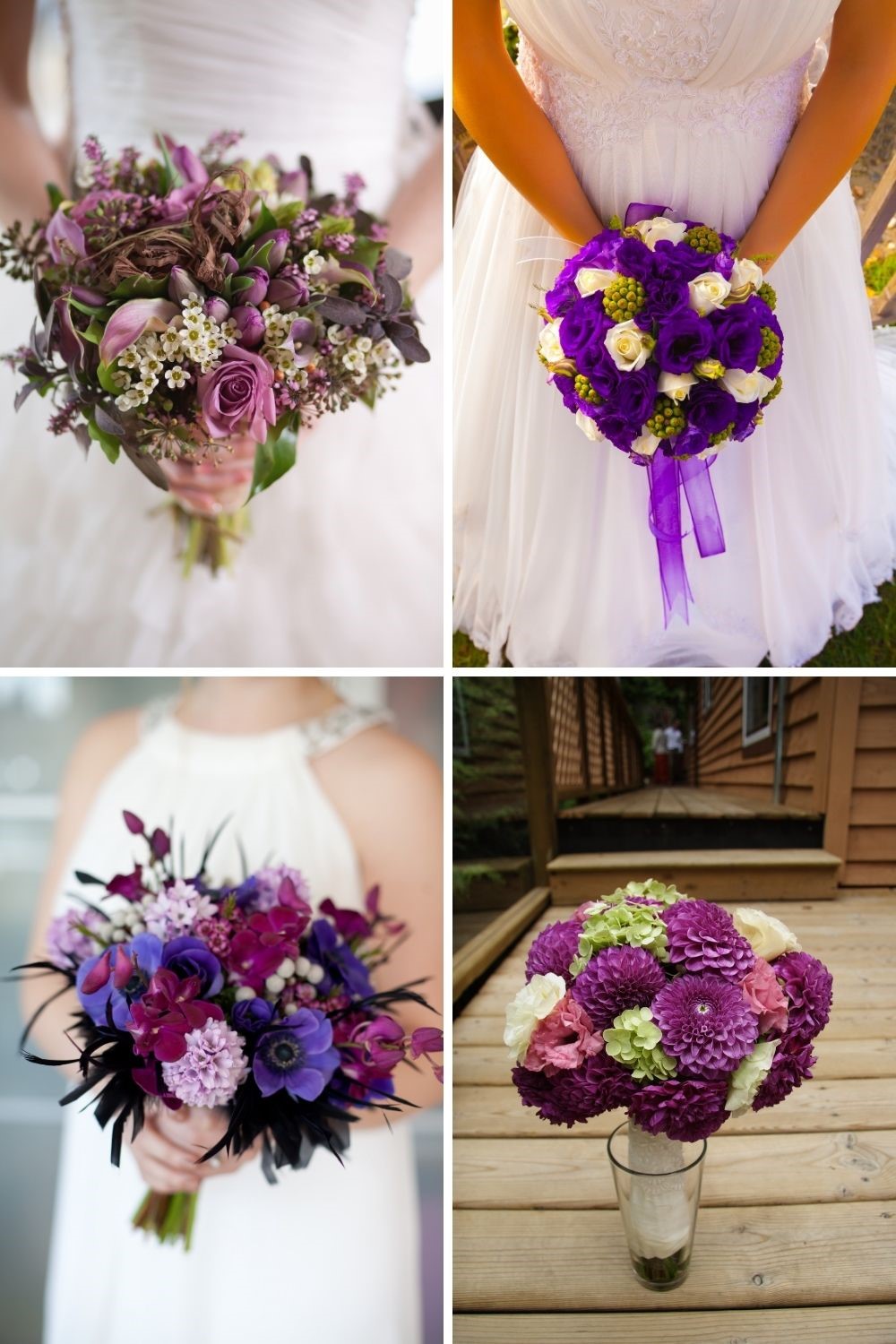 Purple Wedding Bouquets Wedding Collage